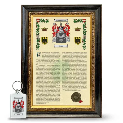 Zwicky Framed Armorial History and Keychain - Heirloom