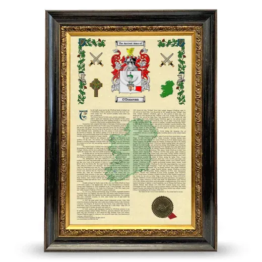 O'Donovan Armorial History Framed - Heirloom