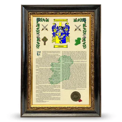 O'Kenny Armorial History Framed - Heirloom