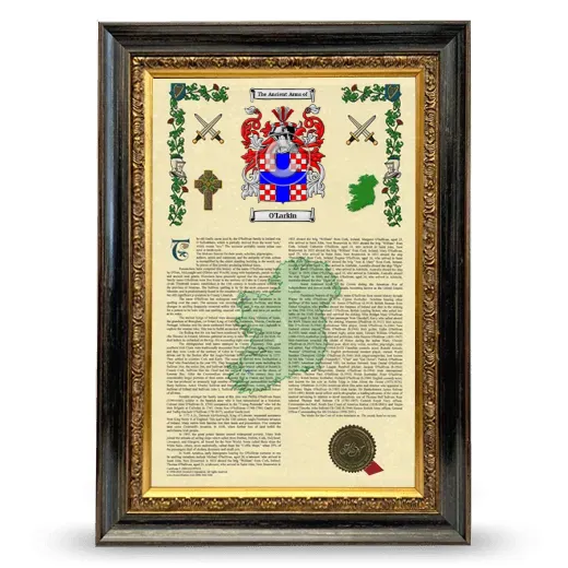 O'Larkin Armorial History Framed - Heirloom