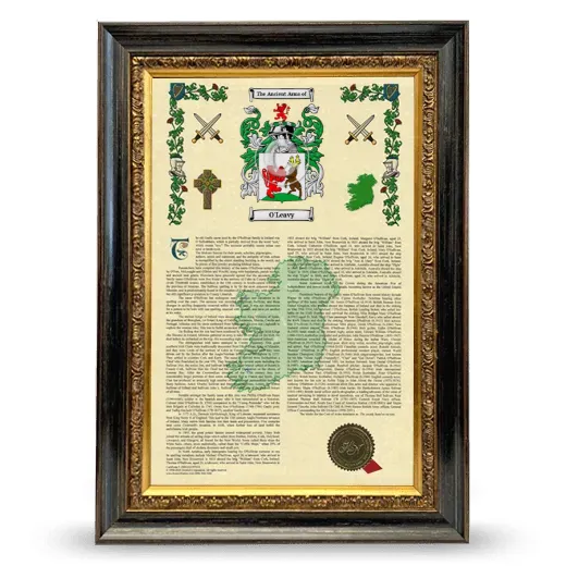 O'Leavy Armorial History Framed - Heirloom