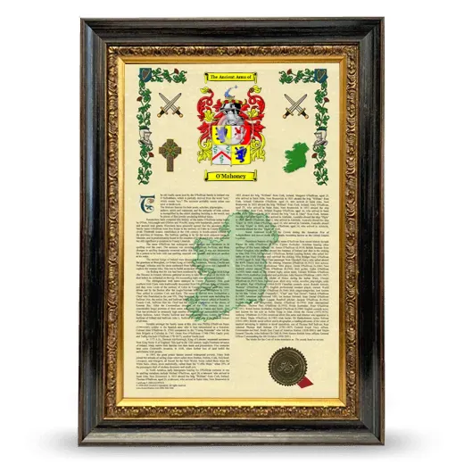 O'Mahoney Armorial History Framed - Heirloom