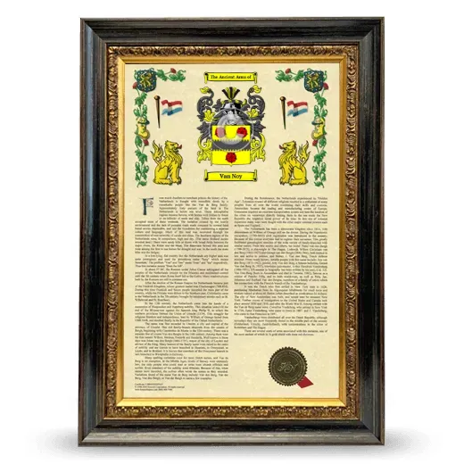 Van Noy Armorial History Framed - Heirloom