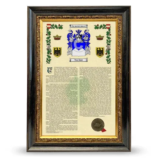 Van Sant Armorial History Framed - Heirloom