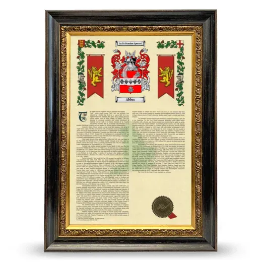 Abbas Armorial History Framed - Heirloom