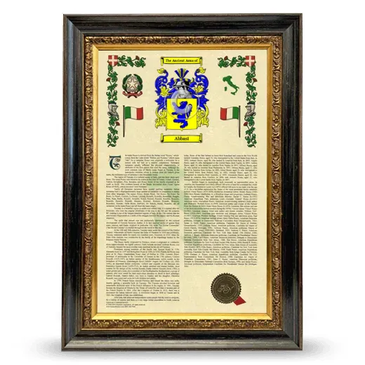 Abbasi Armorial History Framed - Heirloom
