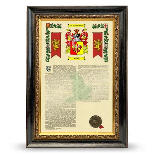 Achely Armorial History Framed - Heirloom