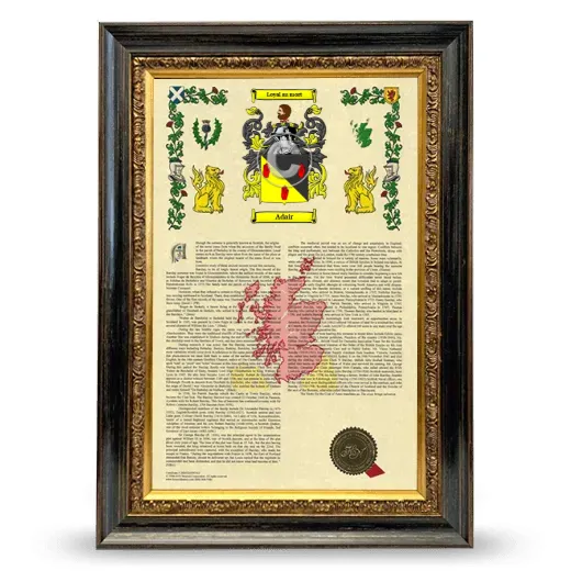 Adair Armorial History Framed - Heirloom