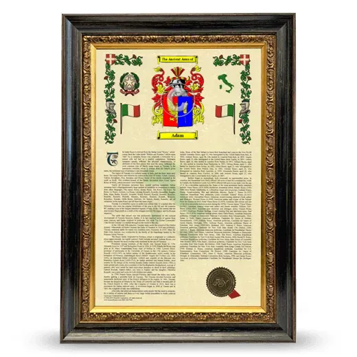 Adam Armorial History Framed - Heirloom