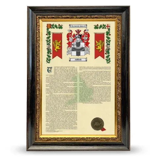 Addock Armorial History Framed - Heirloom