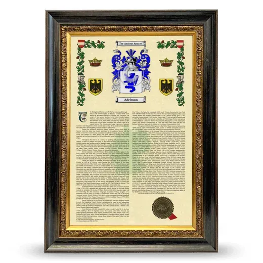 Adelman Armorial History Framed - Heirloom