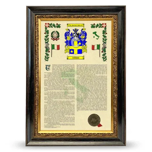 Adriano Armorial History Framed - Heirloom