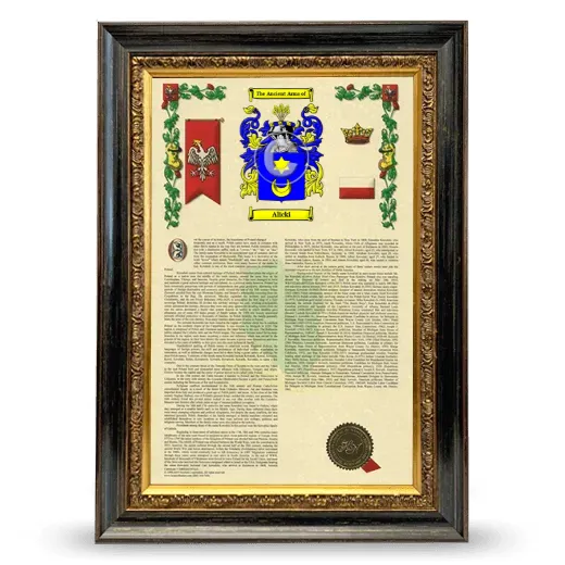 Alicki Armorial History Framed - Heirloom