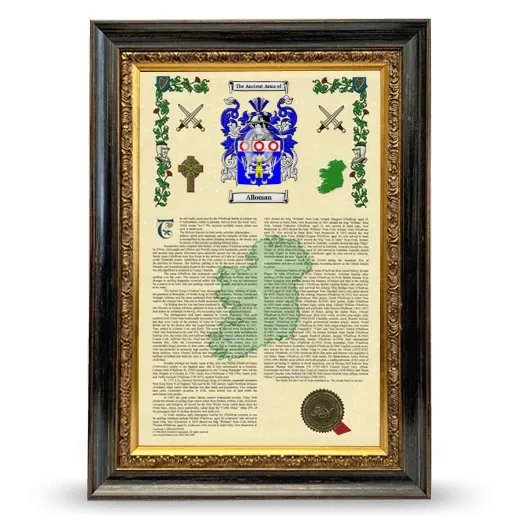 Alloman Armorial History Framed - Heirloom