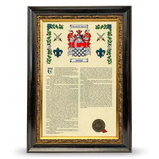 Amange Armorial History Framed - Heirloom