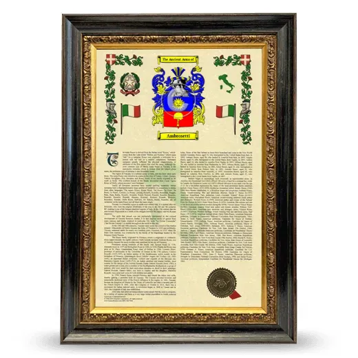 Ambrosetti Armorial History Framed - Heirloom