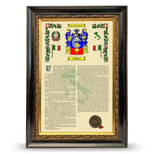 Ambroso Armorial History Framed - Heirloom
