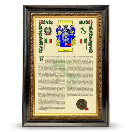 Amerel Armorial History Framed - Heirloom