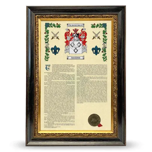 Amoureux Armorial History Framed - Heirloom