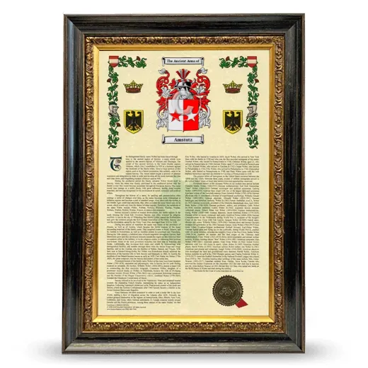 Amstutz Armorial History Framed - Heirloom