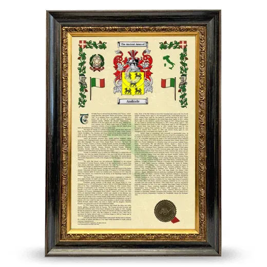 Andrade Armorial History Framed - Heirloom