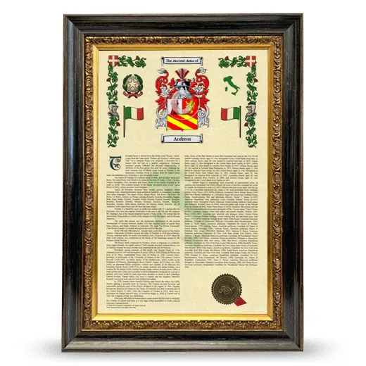 Andreas Armorial History Framed - Heirloom