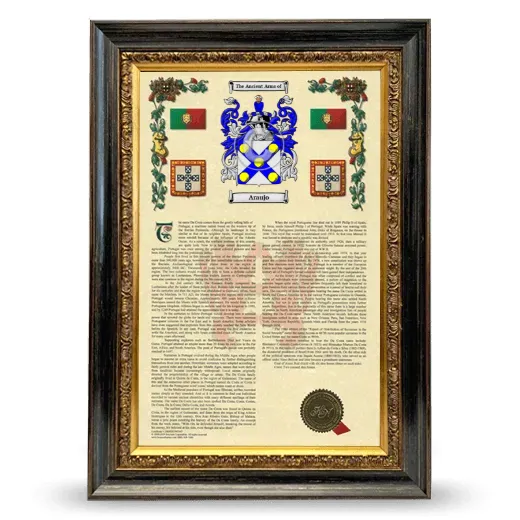 Araujo Armorial History Framed - Heirloom