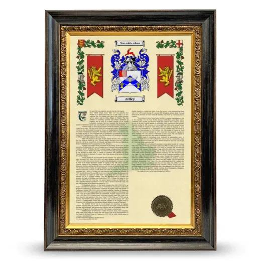 Ardley Armorial History Framed - Heirloom