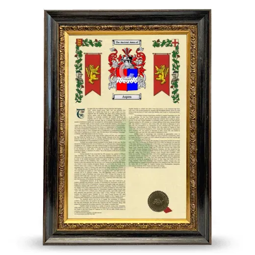 Aspen Armorial History Framed - Heirloom