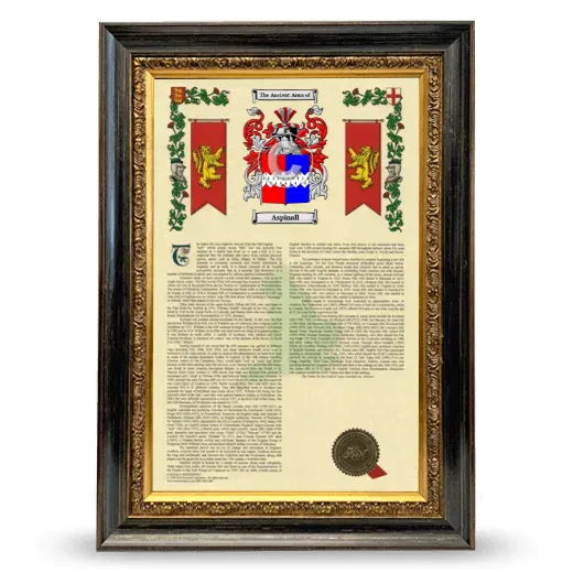Aspinall Armorial History Framed - Heirloom