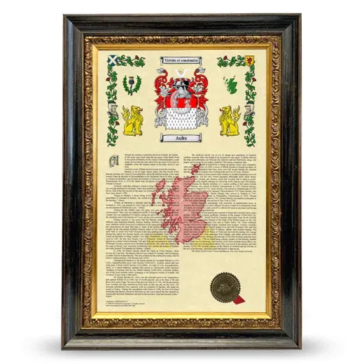 Aults Armorial History Framed - Heirloom