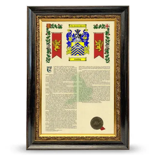 Avering Armorial History Framed - Heirloom
