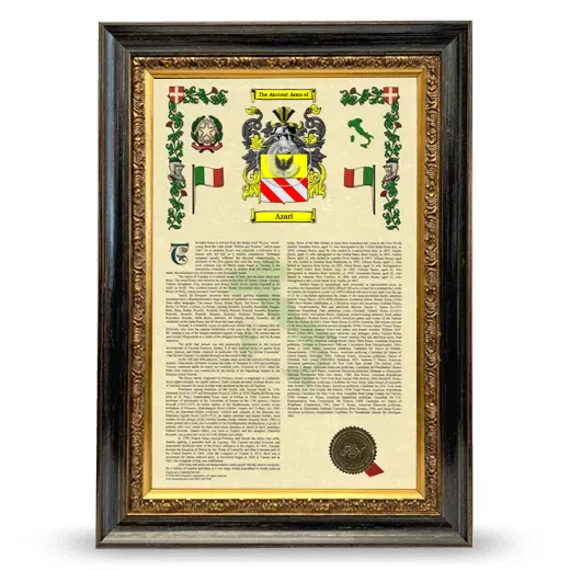 Azari Armorial History Framed - Heirloom