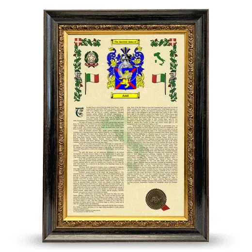 Azzi Armorial History Framed - Heirloom