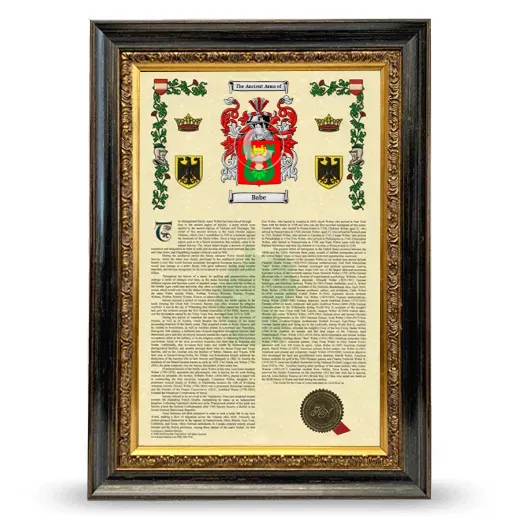 Babe Armorial History Framed - Heirloom