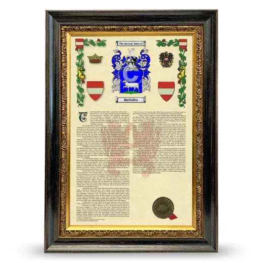 Bachofen Armorial History Framed - Heirloom