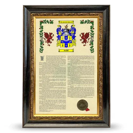 Bailiff Armorial History Framed - Heirloom