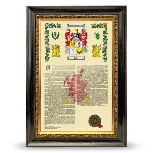 Bain Armorial History Framed - Heirloom