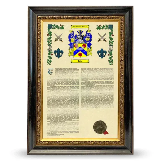 Bale Armorial History Framed - Heirloom