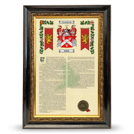 Balock Armorial History Framed - Heirloom