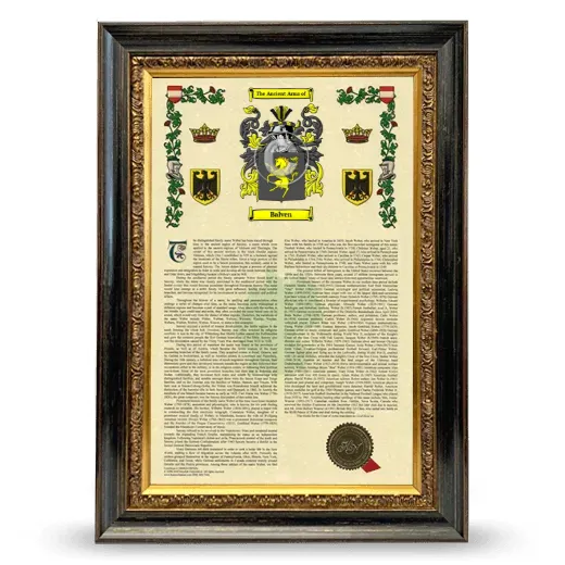 Balven Armorial History Framed - Heirloom