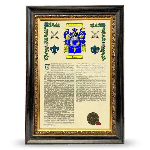 Bance Armorial History Framed - Heirloom