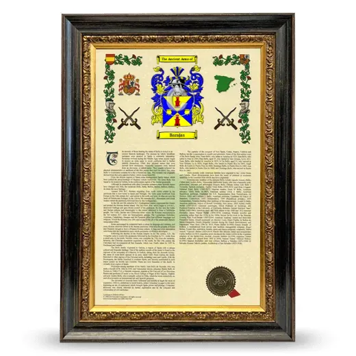 Barajas Armorial History Framed - Heirloom