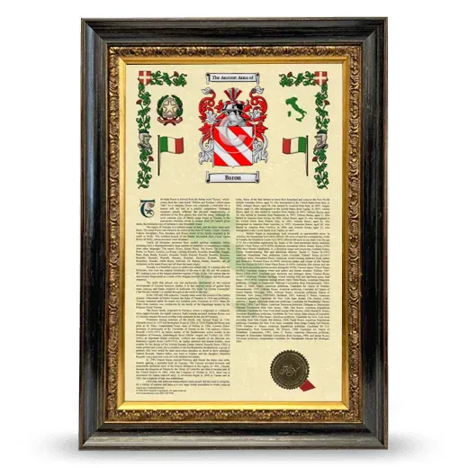 Baron Armorial History Framed - Heirloom