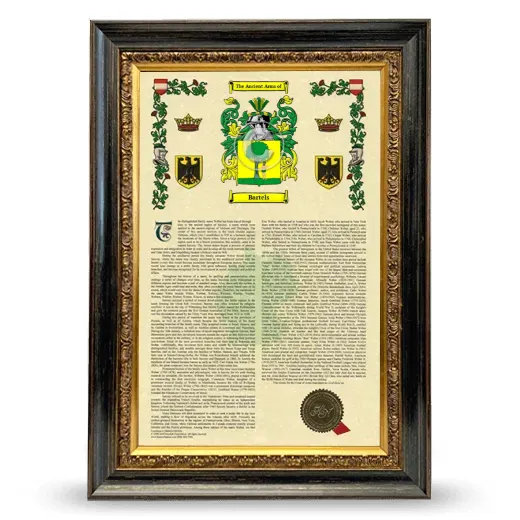 Bartels Armorial History Framed - Heirloom