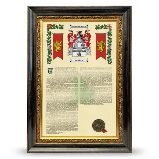 Bartlette Armorial History Framed - Heirloom