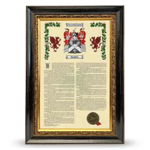 Baughan Armorial History Framed - Heirloom