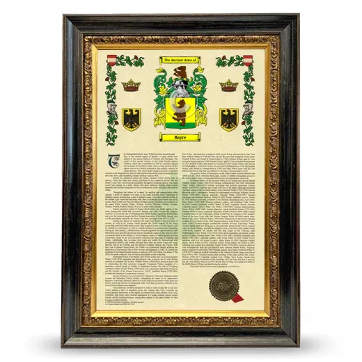 Bayre Armorial History Framed - Heirloom