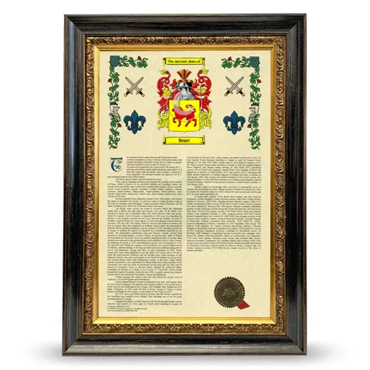 Beart Armorial History Framed - Heirloom