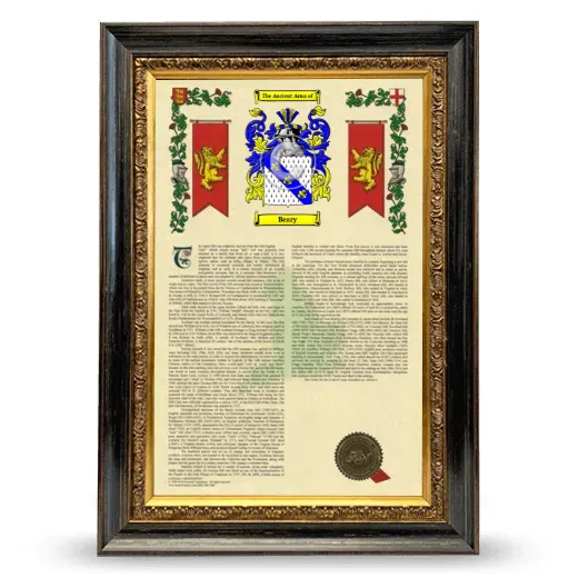 Beary Armorial History Framed - Heirloom